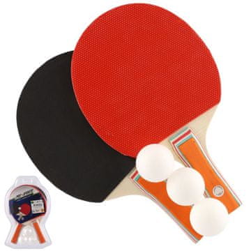 Nikcorp Set za stolni tenis za početnike, 2 reketa i 3 loptice, bijele boje, ergonomski oblik drški, siguran hvat, optimizirane loptice, spreman za korištenje, za obiteljska natjecanja i druženja, dimenzije