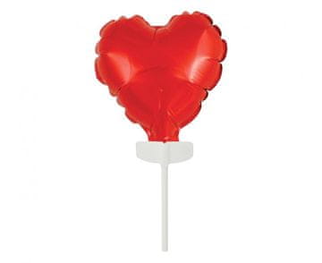 GoDan 8 cm folijski balon srce na štapiću crveni | BS-4CRW