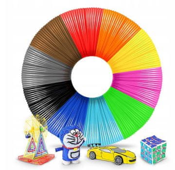 Nikcorp Set 10 kom PCL filamenata za 3D olovku, 1.75 mm promjer, 5m po komadu, ukupno 50m, biorazgradivi materijal, niska temperatura topljenja, idealno za početnike i napredne, razne boje za kreativne