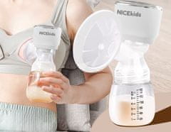 Nikcorp Električna izdajalica za grudi, prijenosna, trofazna, tiha, 180 ml, BPA Free, LCD zaslon, USB-C punjenje, 1000 mAh baterija, 3 načina rada, 0.52 kg, za aktivne mame