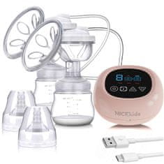 Nikcorp Električna izdajalica 2u1, 3 faze rada, bežična, LCD zaslon, 150 ml bočica, USB-C punjenje, BPA free, tiha (36-40 dB), do 3h rada, 0.75 kg, za mame