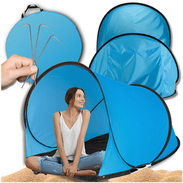 Nikcorp Samootvarajući POP-UP plažni šator za plažu, UV zaštita 30+, 100x130x110 cm, lagani poliester, brza montaža, set sa torbom i klinovima, idealan za odmor i kampiranje