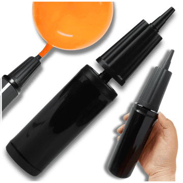 Nikcorp Ručna pumpa za balone i igračke, klipna pumpa od visokokvalitetne plastike, crna, ergonomska, lagana i trajna, idealna za zabave, plažu i vrt, 25 cm duljine