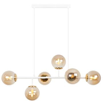 GH SIENA STROPNA LAMPA BIJELA I ZLATNA 6 ŽARULICA MEDENE E14 DUGE KRKA
