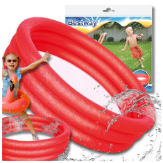 Nikcorp Dječji Napuhani Bazen 122x25 cm Crveni PVC 140L, 3 Zračne Komore, Set S Zakrpom, Siguran Za Djecu, Brza Priprema, Prijenosni