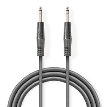 Nedis Stereo audio kabel 6 35 mm muški 6 35 mm muški Niklani 5 00 m Okrugli Tamno sivi Kartonski omot