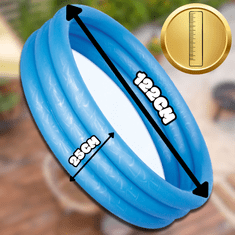 Nikcorp Dječji bazen na napuhavanje 122x25 cm, plavi, PVC 0.19mm, 140L, 3 zračne komore, s zakrpom za popravak, idealan za vrt i terasu, za djecu