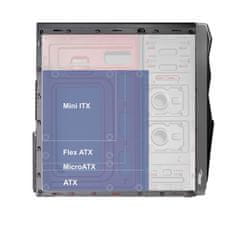 Akyga AK939BL Midi ATX kućište 2x USB 2.0 crno bez napajanja