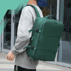 Nikcorp Putni ruksak kabinska prtljaga 40x30x20 cm, vodootporan, prostran, s USB priključkom za punjenje, pretinac za laptop do 14", idealan za Ryanair i Wizzair, crni, organizator, ventiliran pretinac za