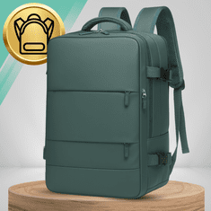 Nikcorp Putni ruksak kabinska prtljaga 40x30x20 cm, vodootporan, prostran, s USB priključkom za punjenje, pretinac za laptop do 14", idealan za Ryanair i Wizzair, crni, organizator, ventiliran pretinac za