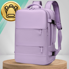 Nikcorp Putni ruksak kabinski prtljag 40x30x20 cm, vodootporan, crni, s USB portom za punjenje, idealan za avion Wizzair Ryanair, otvaranje tipa kofer, pretinac za laptop do 14", organizator, odvojeni