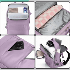 Nikcorp Putni ruksak kabinski prtljag 40x30x20 cm, vodootporan, crni, s USB portom za punjenje, idealan za avion Wizzair Ryanair, otvaranje tipa kofer, pretinac za laptop do 14", organizator, odvojeni