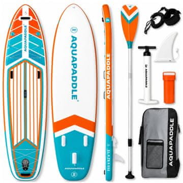 Nikcorp SUP daska za veslanje narančasto-zelena 355x82x15 cm, nosivost 200 kg, Drop Stitch tehnologija, aluminijsko podesivo veslo do 210 cm, protuklizna EVA pjena, set s pumpom i povodcem, za cijelu obitelj