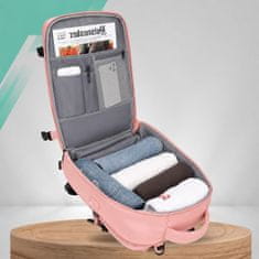 Nikcorp Putni ruksak kabinski 40x30x20 cm, vodootporni, prostrani, s USB priključkom, pretinac za laptop do 14", sustav kofera, idealna ručna prtljaga za Ryanair i Wizzair, crni