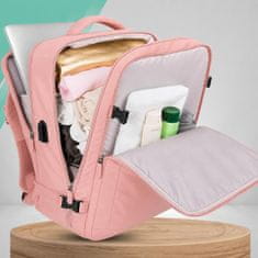 Nikcorp Putni ruksak kabinski 40x30x20 cm, vodootporni, prostrani, s USB priključkom, pretinac za laptop do 14", sustav kofera, idealna ručna prtljaga za Ryanair i Wizzair, crni