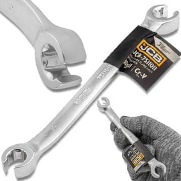 JCB OKASTI KLJUČ S RAZDVOJENIM UMETKOM 10x11 mm 2-STRANI Cr-V 6-KUTNI