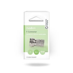 Nedis F konektor Ravni Muški Poniklani 75 Ohma Na navijanje Promjer ulaznog kabela 7 0 mm Legura cinka Srebro 5 kom Kutija
