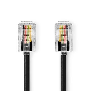Nedis Telekomunikacijski kabel RJ10 muški RJ10 muški 5 00 m Dizajn kabela Spiralni Vrsta kabela RJ10 Crni