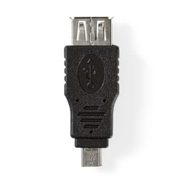 Nedis USB Micro B adapter USB 2 0 USB Micro B muški USB A ženski 480 Mbps Niklani PVC Crna Blisteri
