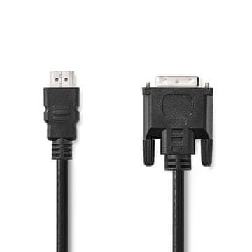 Nedis HDMI kabel HDMI konektor DVI D 24 1 pinski muški 1080p Niklani 2 00 m Ravni PVC Crni Kutija