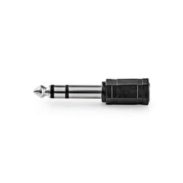Nedis Stereo audio adapter 6 35 mm muški 3 5 mm ženski Niklani Ravni ABS Crni 1 kom Kutija