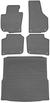 Škoda Superb II Kombi od 11/2009-08/2015 SET - gumene autotepihe + prostirka za prtljažnik