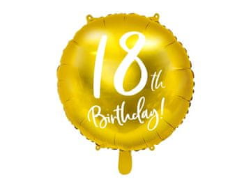 PartyDeco Folija balon za 18. rođendan zlatni 45 cm