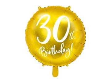 PartyDeco Folija balon za 30. rođendan zlatni 45 cm