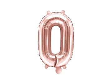 PartyDeco Folija balon broj "0" ružičasto zlatne boje 35 cm