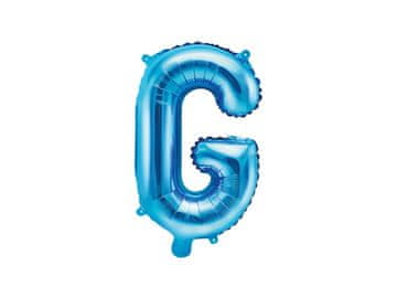 PartyDeco Folija balon slovo "G" plavo 35 cm