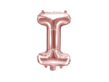 PartyDeco Folija balon slovo "I" ružičasto zlato 35 cm