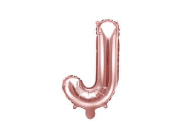 PartyDeco Folija balon slovo "J" ružičasto zlato 35 cm