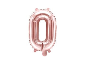 PartyDeco Folija balon slovo "O" ružičasto zlato 35 cm