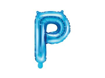 PartyDeco Folija balon slovo "P" plavo 35 cm
