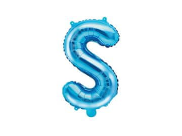 PartyDeco Folija balon slovo "S" plavo 35 cm