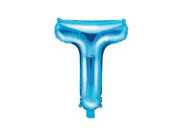 PartyDeco Folija balon slovo "T" plavo 35 cm