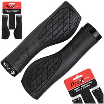 PROX Ručke za bicikl, ručke za volan 130 mm, ergonomske, na vijke, crne