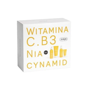 Ziaja poklon set s vitaminom C i B3 niacinamidom - krema za buđenje 50 ml + balzam za tijelo 200 ml + tonik za prije i poslije šminkanja 190 ml + gel za čišćenje 190 ml