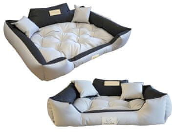 AIO FACTORY Krevet za pse KINGDOG 145x115 cm personalizirani vodootporni svijetlo sivi