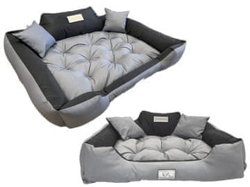 AIO FACTORY Krevet za pse KINGDOG 145x115 cm personalizirani vodootporni tamno sivi