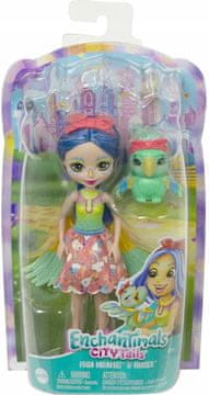 Mattel ENCHANTIMALS lutka papiga Prita + ljubimac papiga FLUTTER