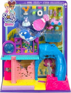 Mattel POLLY POCKET SET ZA AQUAPARK S VODENIM TOBOGANOM, IGRALIŠTEM, MINI LUTKAMA + AUTOMOBIL