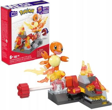 Mega Construx POKEMON CHARMANDER FIRE ATTACK SET BLOKOVA 81 EL