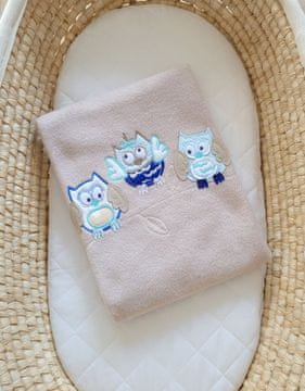 MY SWEET BABY Flis dekica za bebe - Bigi Zibi & Adele Owls - bež
