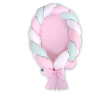 MY SWEET BABY Pletena dječja čahura 2 u 1 - bijela, ružičasta i mint boja