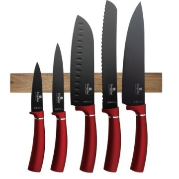 Berlingerhaus Set noževa BH-2886 with magnetic holder 6 pcs Burgundy Metallic Line
