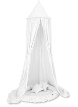 MY SWEET BABY Set: viseći baldahin za dječju sobu, gnijezdo s volanom, jastuci - bijeli