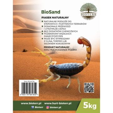 BIO Sušeni sitnozrnati pijesak za terarij | BioBase Sand 5 kg