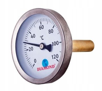 Diamond STRAŽNJI TERMOMETAR PROMJERA 1/4 INČA 40 MM 0-120°C