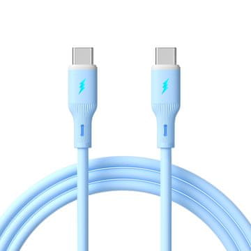 Akyga USB tip C / USB tip C kabel 1m AK-USB-68 60W silikonski plavi